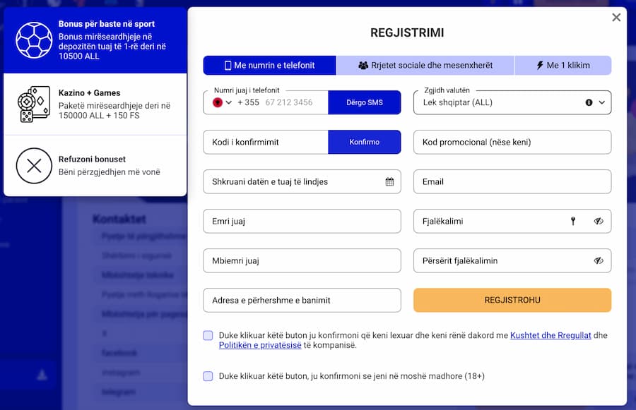 Regjistrimi me plotesim te dhenash nga PariPesa